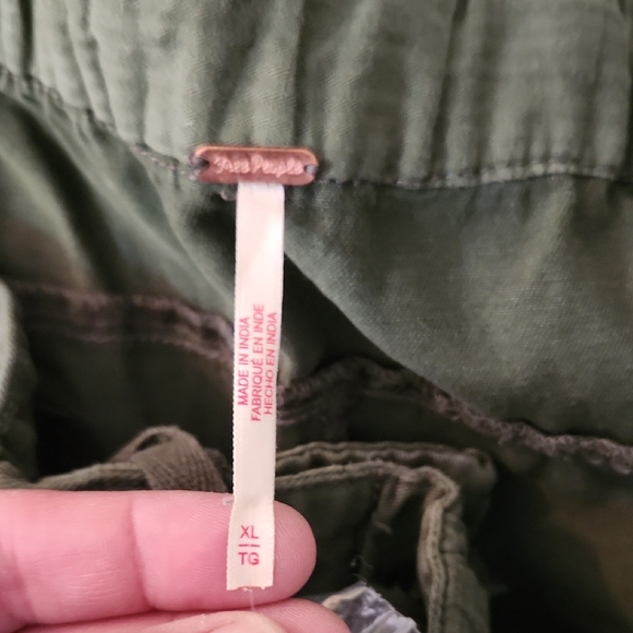 NWT Free People Forest Green Wide Leg Ankle Pants-Size XL - Picture 3 of 8